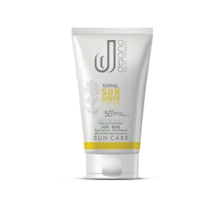 کرم ضد آفتاب بژ روشن پوست نرمال و خشک +SPF50 دلانو | 50ml